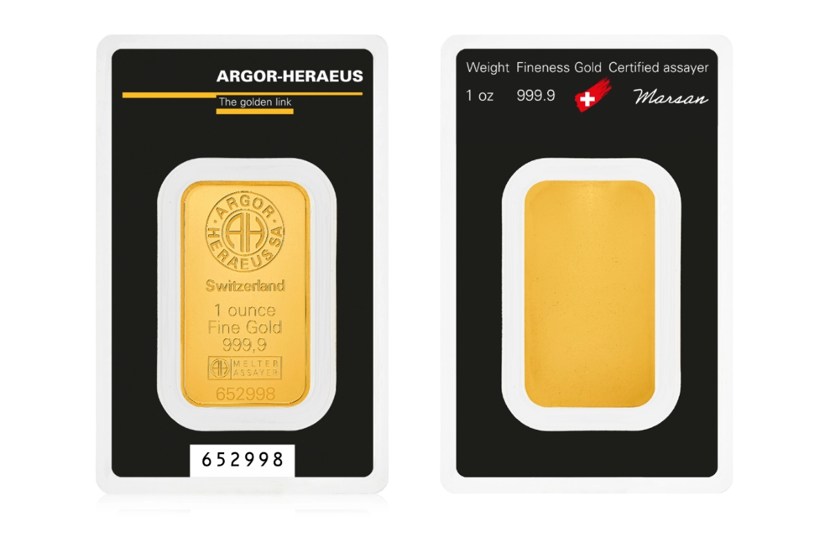 Once d'or (1 oz) — fonderie Argor-Heraeus